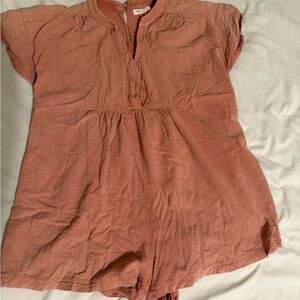 Rust Orange Short Sleeve Romper